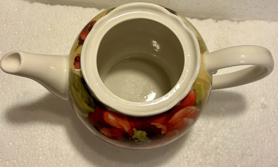 222 Fifth International Belize Floral Porcelain 5 cup Teapot Hummingbird - Image 4 of 4