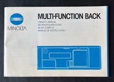 Minolta Multi-Function Back Owner's Manual - Instruction Booklet