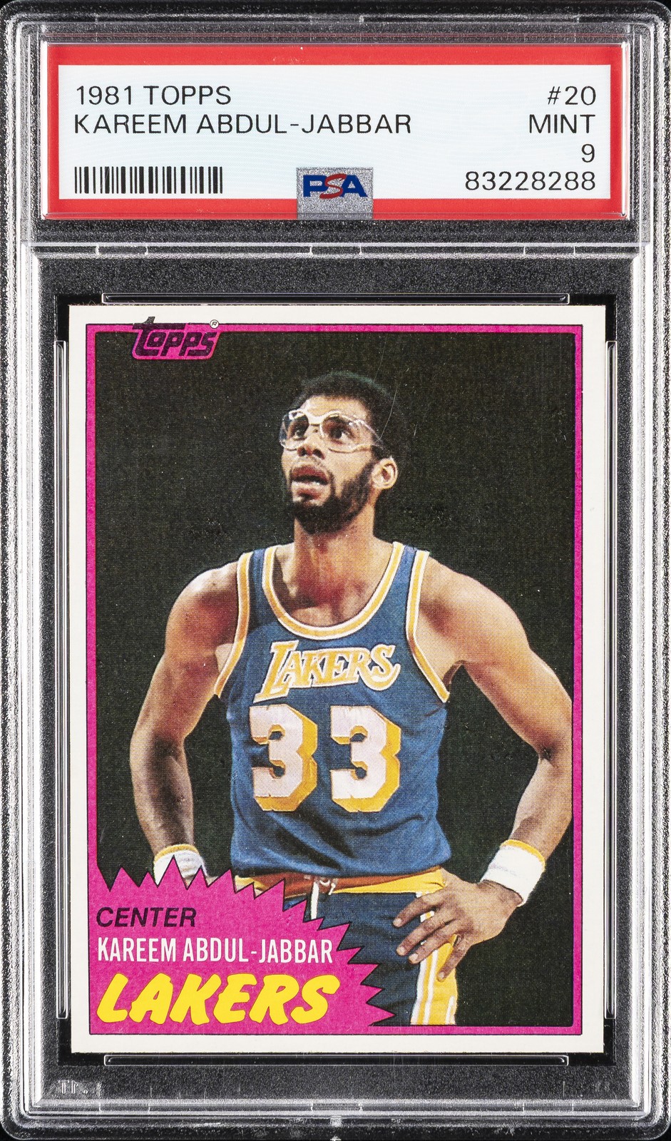 1981 TOPPS #20 KAREEM ABDUL-JABBAR PSA 9