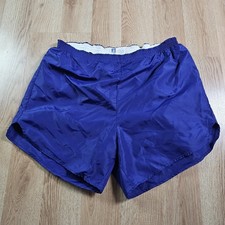 Vintage Russell Athletic Shorts Women Large Nylon Purple Made In USA Running Gym