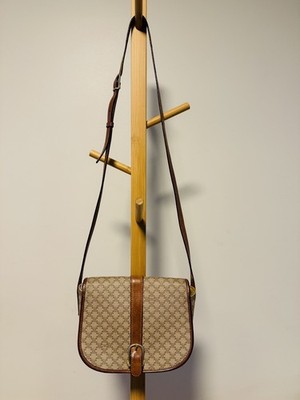 Celine Macadam Front Buckle Flap Crossbody Bag Vintage In Canvas Authentic