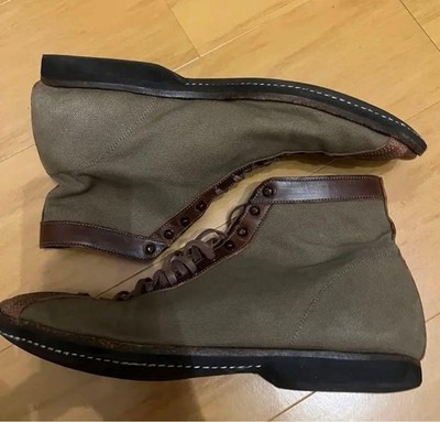 CLINCH Mast Trainer Horsehide Canvas Boots Black Khaki CN-MT Last