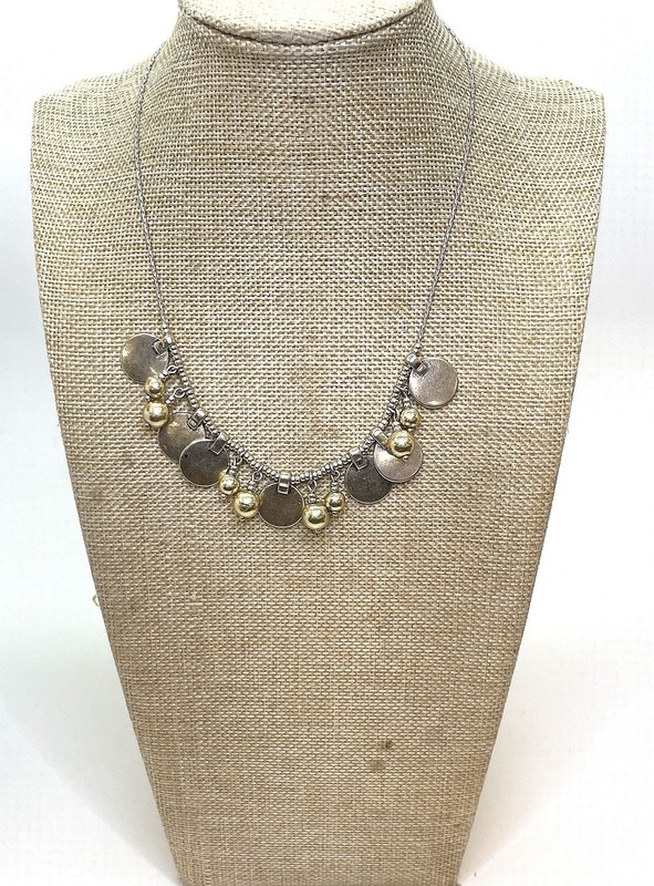 Lucky Brand Two-Tone Adjustable Charm Necklace 20.4g