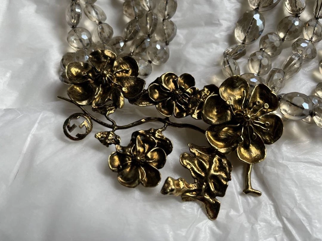 GUCCI Collana Donna Dettaglio Fiori Cristallo Vetro
