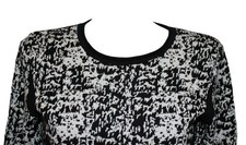  DAMEN STRICKPULLOVER SWEATPULLOVER SCHWARZ WEISS MUSTER PULLOVER CAPUCCINO 38 N