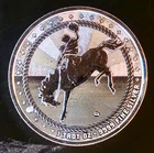 Scottsdale Mint Cowboy & Bronco Buffalo Privy Vtg Bullion-0.999 Silver 1 Oz Coin
