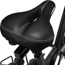 Comfortable Bike Seat Memory Foam Padded Wide Cushion Shock Absorbing