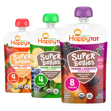 Happytot Organics Stage 4 Baby Food Pouches Gluten Vegan Snack Super Bellies