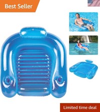 Paradise Water Chair: Inflatable Adult Pool Lounge with Backrest Cup Holders