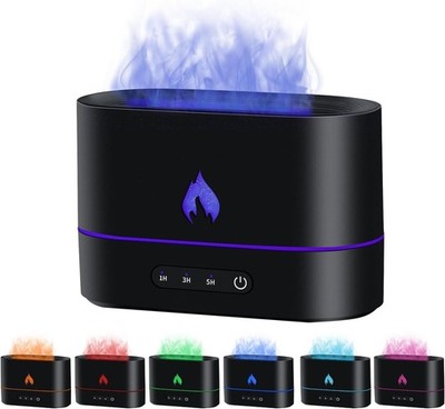 Colorful Flame Air Aroma Diffusor Luftbefeuchter DQ701A Luftbefeuchter Schwarz SENMUL