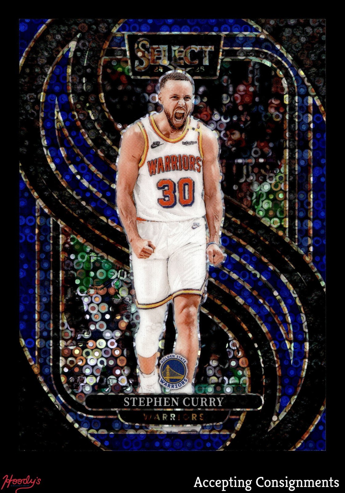 2024-25 Select Blue Disco Prizms #143 Stephen Curry WARRIORS PREMIER LEVEL 08/25
