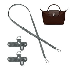 Purse Straps Replacement, Soft Adjustable Leather Strap Dark Gray 