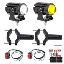 Windance 2pcs 32W LED Motorcycle Headlight with Spotlights Brackets 2 pack