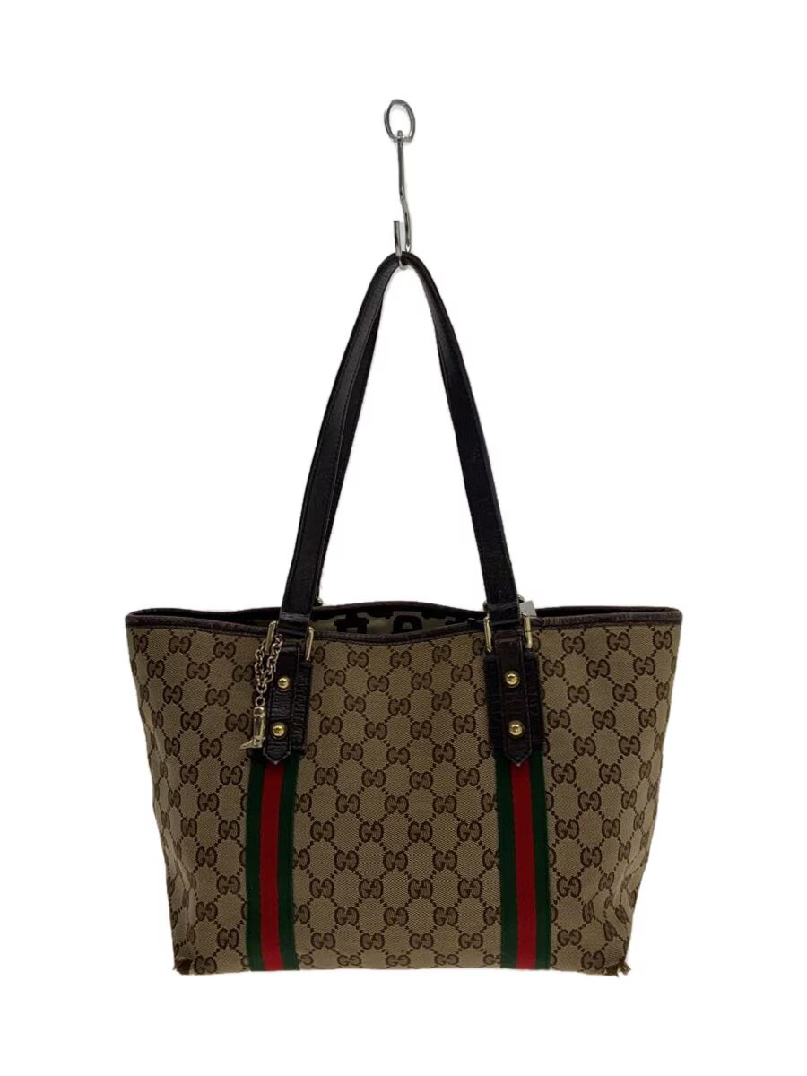 GUCCI Shelly GG Canvas Tote Bag in Brown All-Over Print