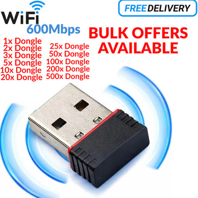 DUAL BAND WIFI DONGLE 2,4 GHZ 5 GHZ WIRELESS USB ADAPTER 600 MBPS PC LAPTOP NEU POSTEN