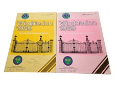 Vintage 1989 Wimbledon Tennis Programs Lot of 2 Pink Yellow All England Club