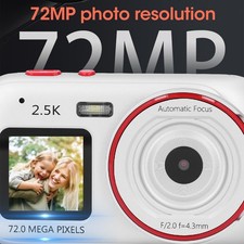 Digital Camera 72MP 2.5K Dual Screen 16X Digital Zoom Autofocus Anti Shake GTCA