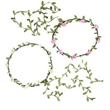 2Pcs Fashion for Bohemian Style Wedding Bride Bridal Cream white pink