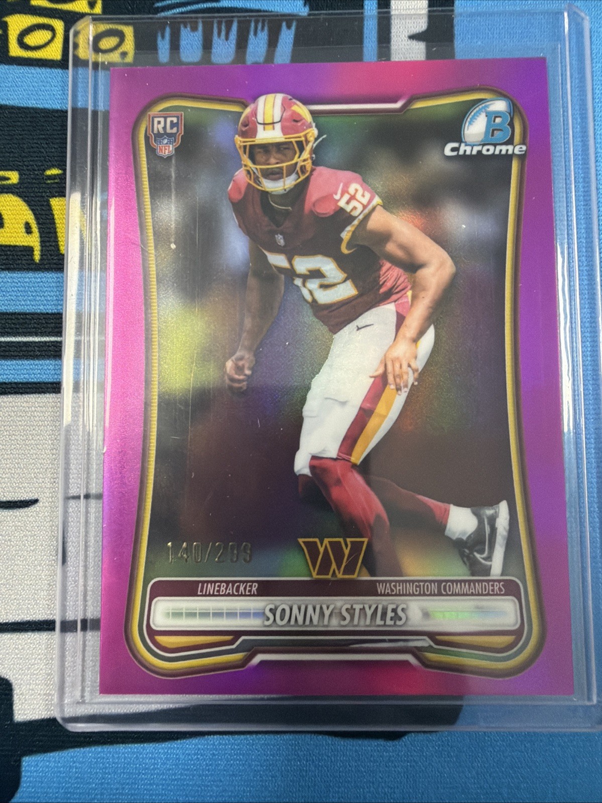 2026 Bowman Chrome Sonny Styles Purple Refractor RC 259/299 Commanders