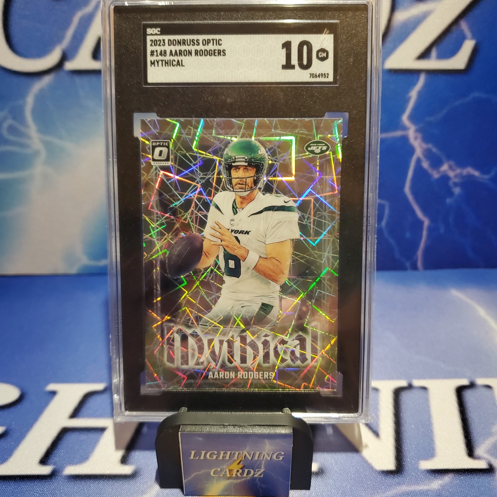 2023 Donruss Optic Aaron Rodgers Mythical #148 Case Hit SP- SGC 10