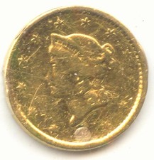 1851 Gold Dollar, Type 1 $1,  VG Details, Ex-Jewelry