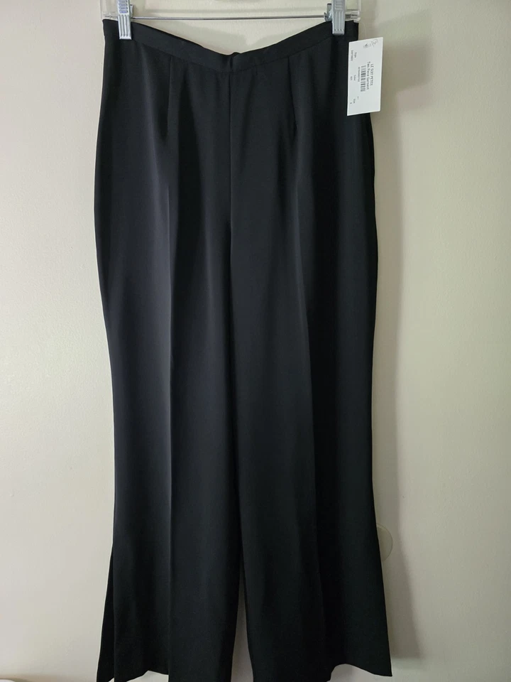 Le Suit Petite Black Trousers Quiet Luxury Classic Romantic Feminine NWT Sz 8P - Image 2 of 4
