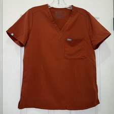 FIGS Catarina Scrub Top One Pocket Dark Orange Size M Technical Collection