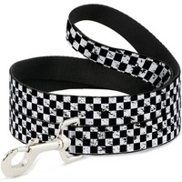"Dog Leash 6-FEET Checker Weathered Black/White Wide 1.5\" (Us Import)"
