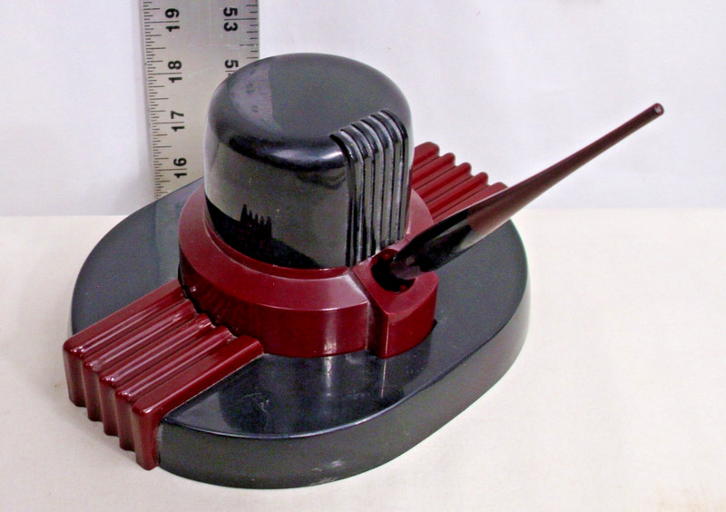 SENGBUSCH ART DECO INKWELL IN RED & BLACK 1930s