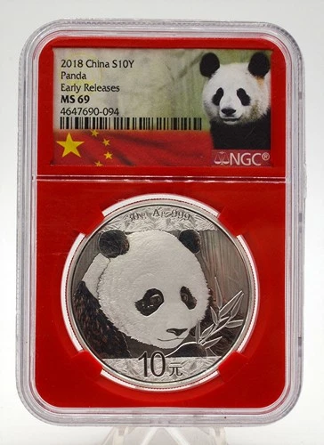 2018 CHINA S10Y PANDA NGC MS69 - EARLY RELEASES - RED HOLDER