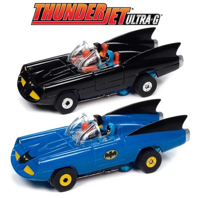 Auto World SC395 R1 - HO Electric Slot Cars 1968 Batmobile Lot of 2 Black & Blue