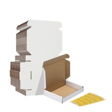 HORLIMER 6x4x1 Shipping Boxes Set of 30, White Corrugated 6" x 4" x 1",