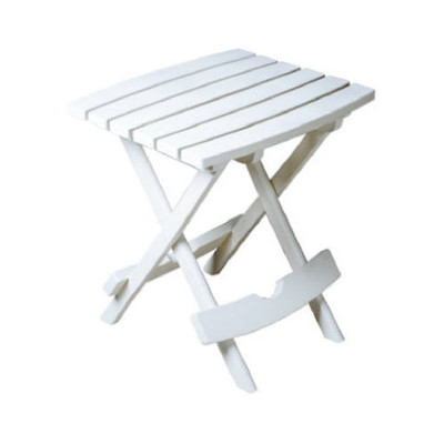 Adams 258423 Quik Fold Patio Side Table, Resin, White - Quantity 1