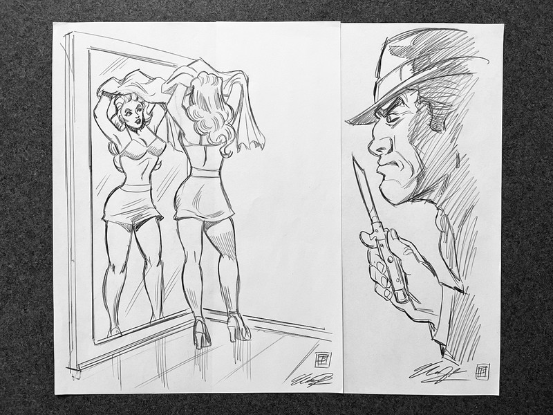 Blue Beetle Cover Homage Layout Pencil Sketches by Tim Shinn
