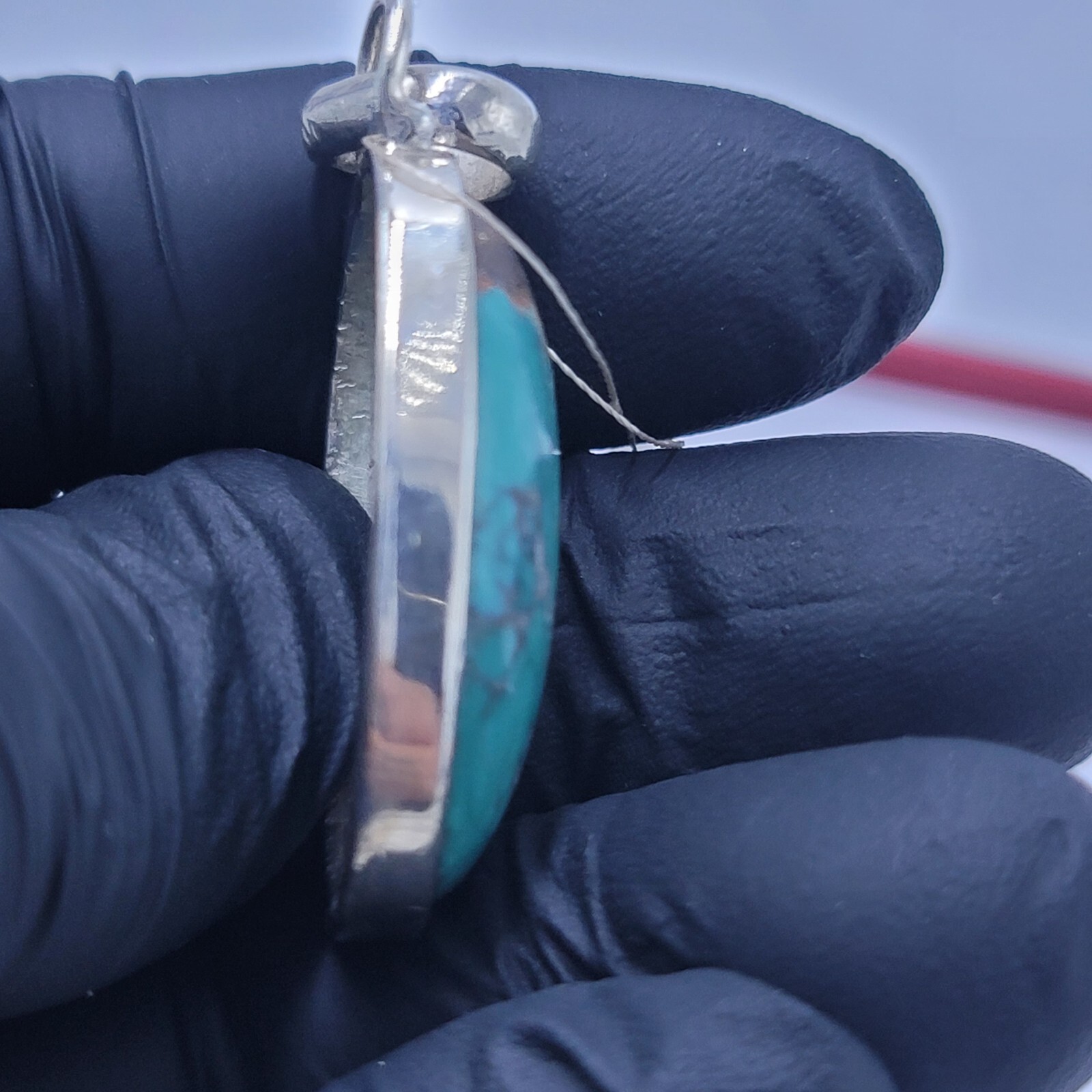 sterling silver torquoise pendnat - image 9