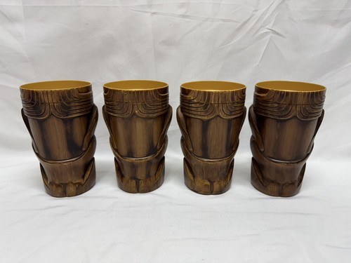 Lot Of 4 - Universal Studios Tiki Mug from Isla Nu-Bar 7” Plastic Mug Cup - Picture 3 of 12