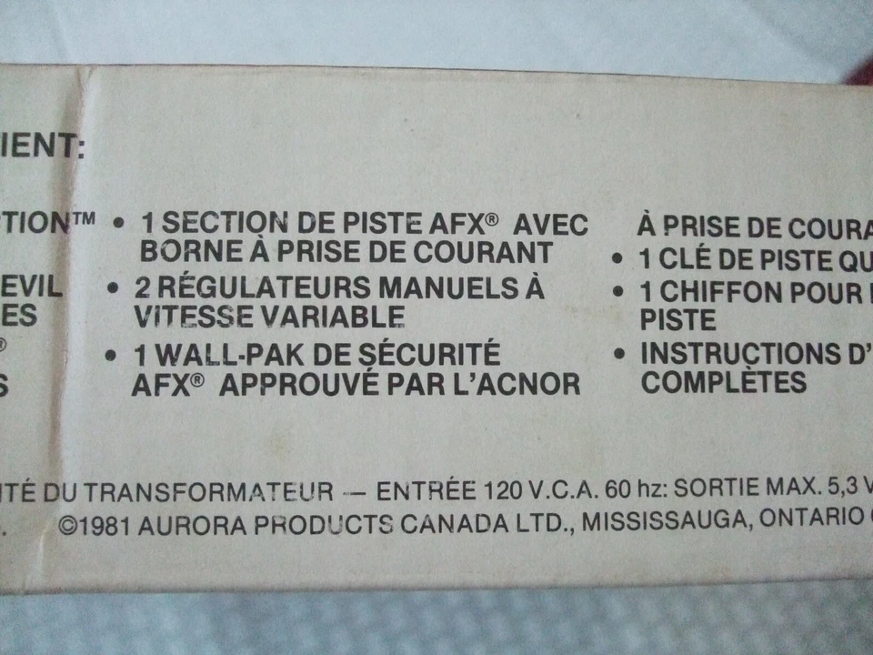 AURORA AFX BILINGUAL BOX DAREDEVIL HAZARD CANADIAN BOX ,  NO  slot cars  1981 Foto 2 de 4