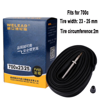 2/4 Pack Road Bike Tube 700x23c to 25c 60mm Presta Vlave Bicycle Inner Tube 700c