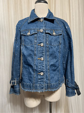 BEREK Embellished Denim Jacket with Rhinestones Size Small