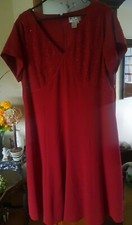 Adrianna Papell Women's Dress Red Size 18W Plus Sheath Foil Lace $219 #274