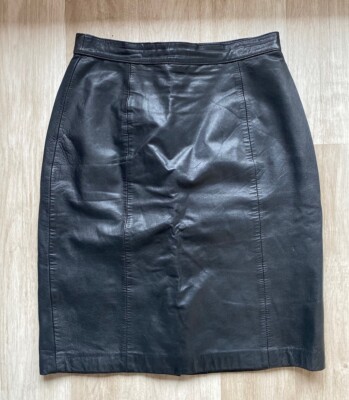 EXPRESS echt LEDER Rock Lederrock schwarz  Größe 36
