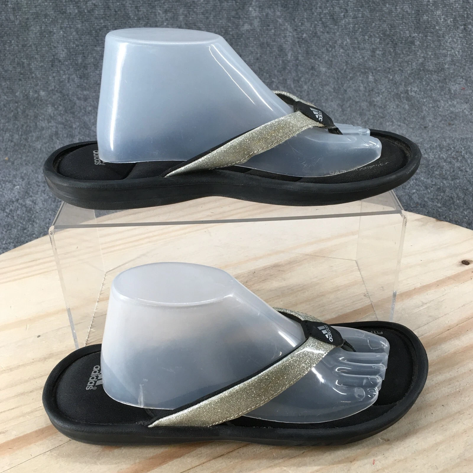 Adidas Sandali Gioventù 4 Chilwyanda Perizoma Infradito Piatti Q22885 Argento Casual