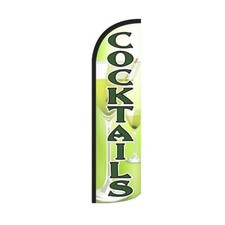 Cocktails Swooper Flutter Feather Flag  3ft W x 11.5ft Tall