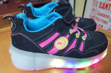Wheely's Roller Skate Pop-Out Wheeled Light Up Shoes Pink Black Size 4 NICE