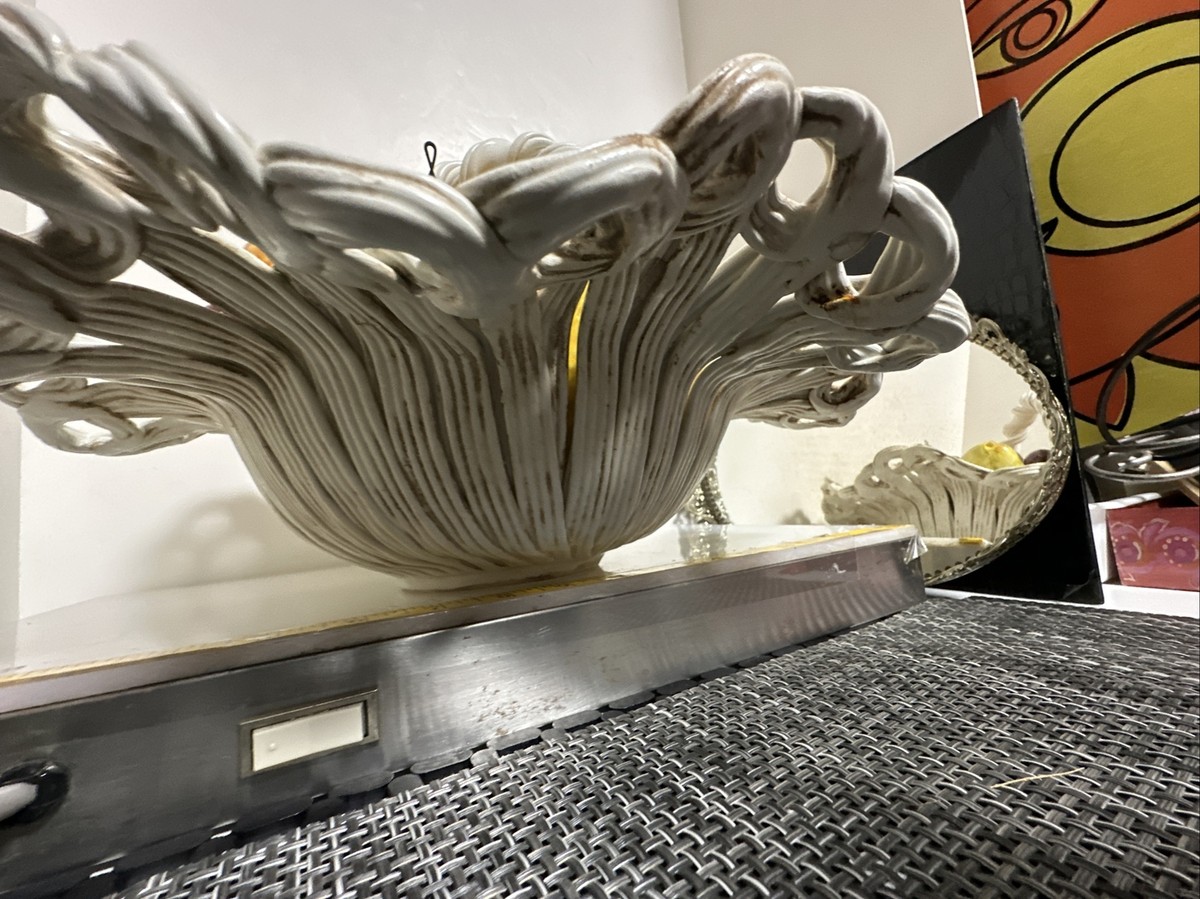 Vintage HUGE Spans 17”, Capodimonte Italy Fruit Cherries Bowl