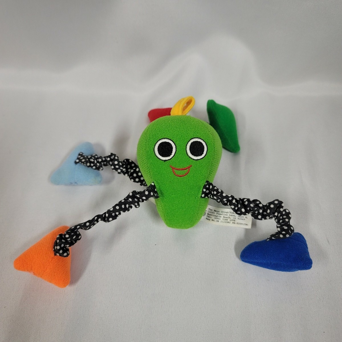 Tiny Love Pear Avocado Octopus Stuffed Plush Green Rattle Baby Toy Vintage
