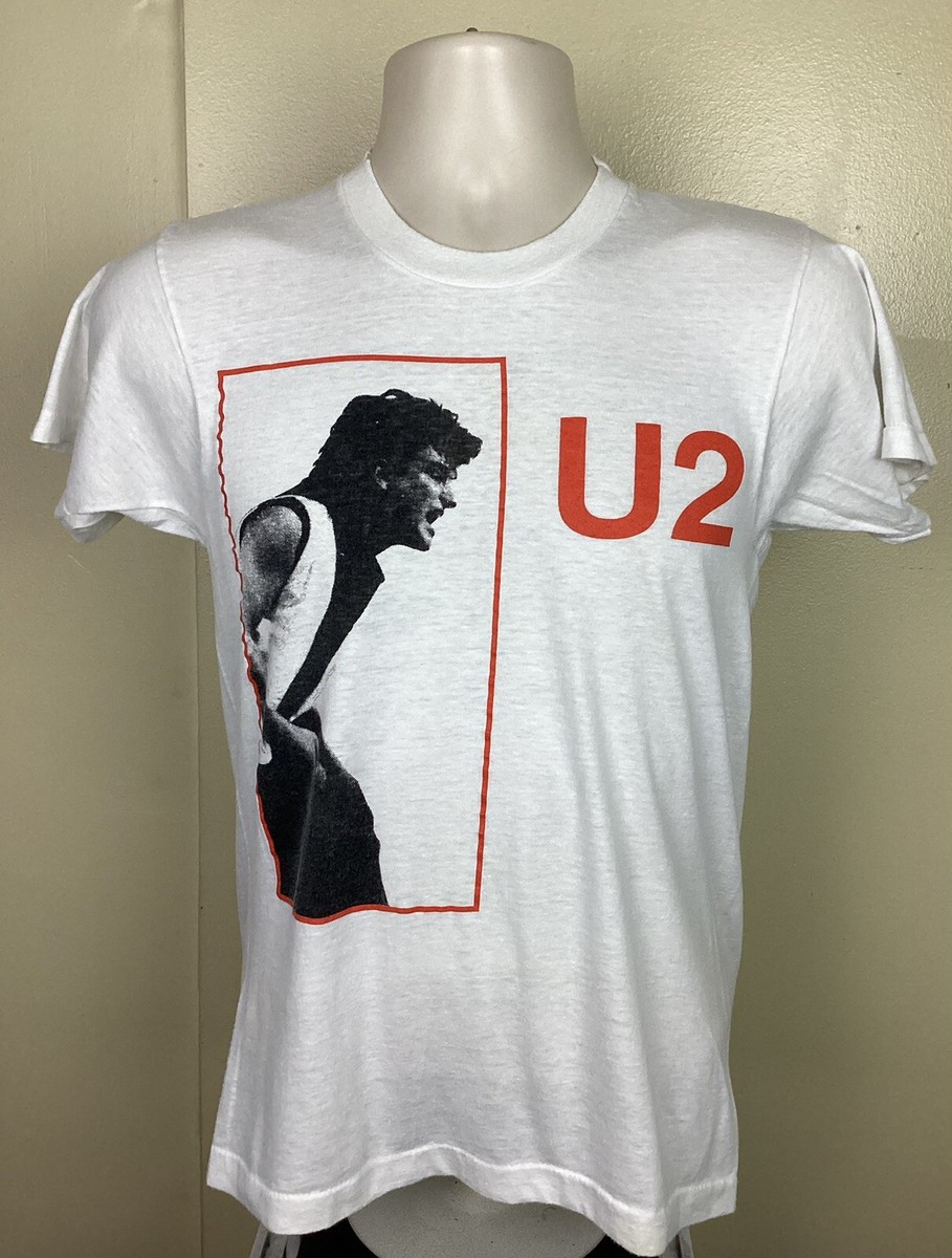 Vtg Early 80s U2 Bono T-Shirt White S/M Screen Stars New Wave Rock
