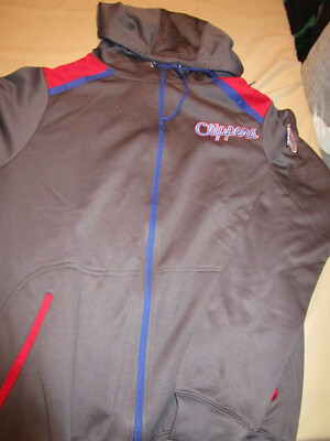 NEW MAJESTIC LOS ANGELES CLIPPERS NBA ZIP FRONT JACKET MENS GRAY 