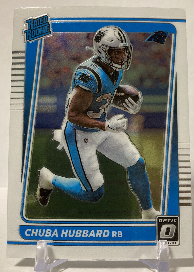 2021 Panini Donruss Optic NFL Chuba Hubbard Rated Rookie Base #225 Panthers