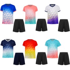 Boys 2Pcs Quick Dry Sports Set T-Shirt with Shorts Football Basketball Badminton
